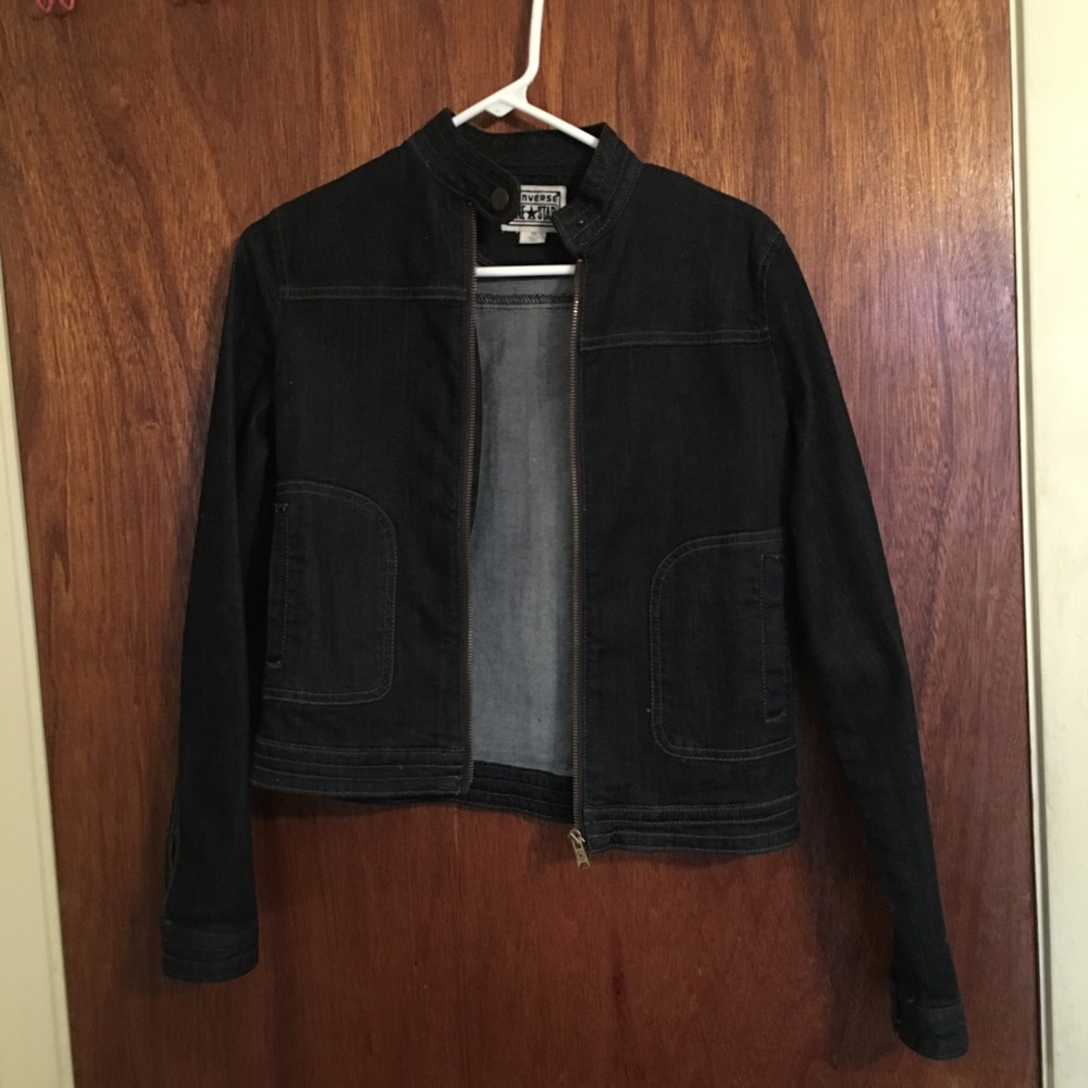 Converse All Star Blue Jean Moto Jacket